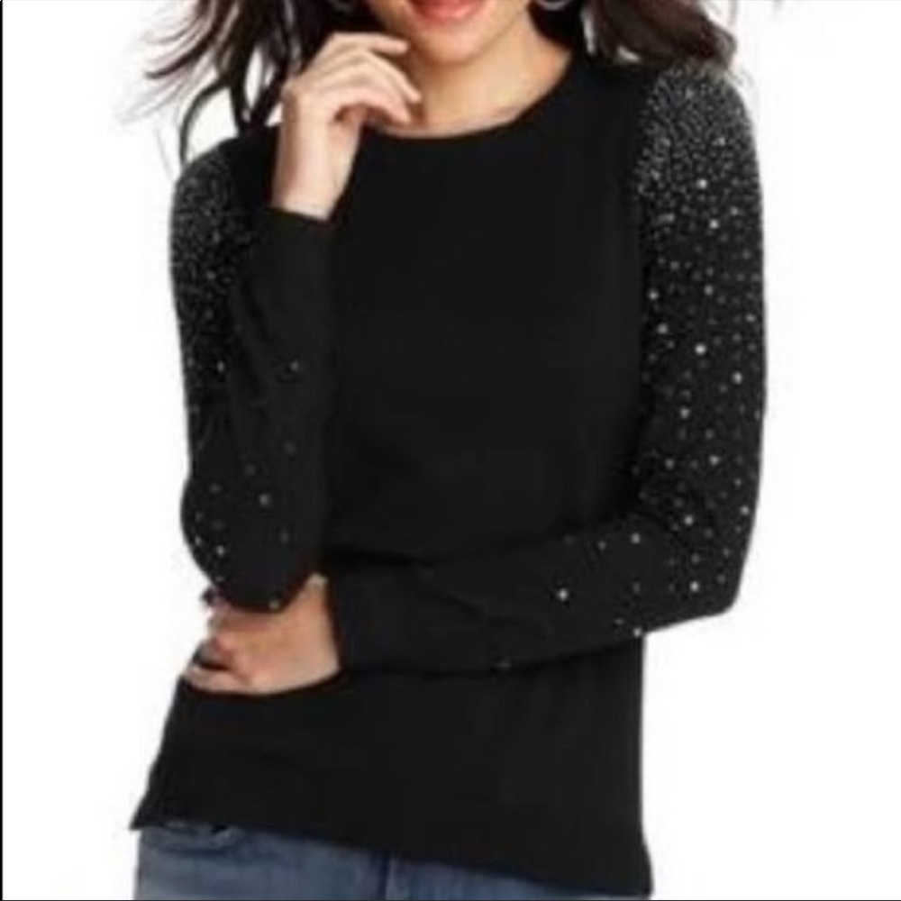 Loft sweater with embellishments on the sleeves